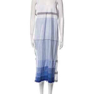 LemLem Beach Coverup Maxi Dress in Blue and White Stripe